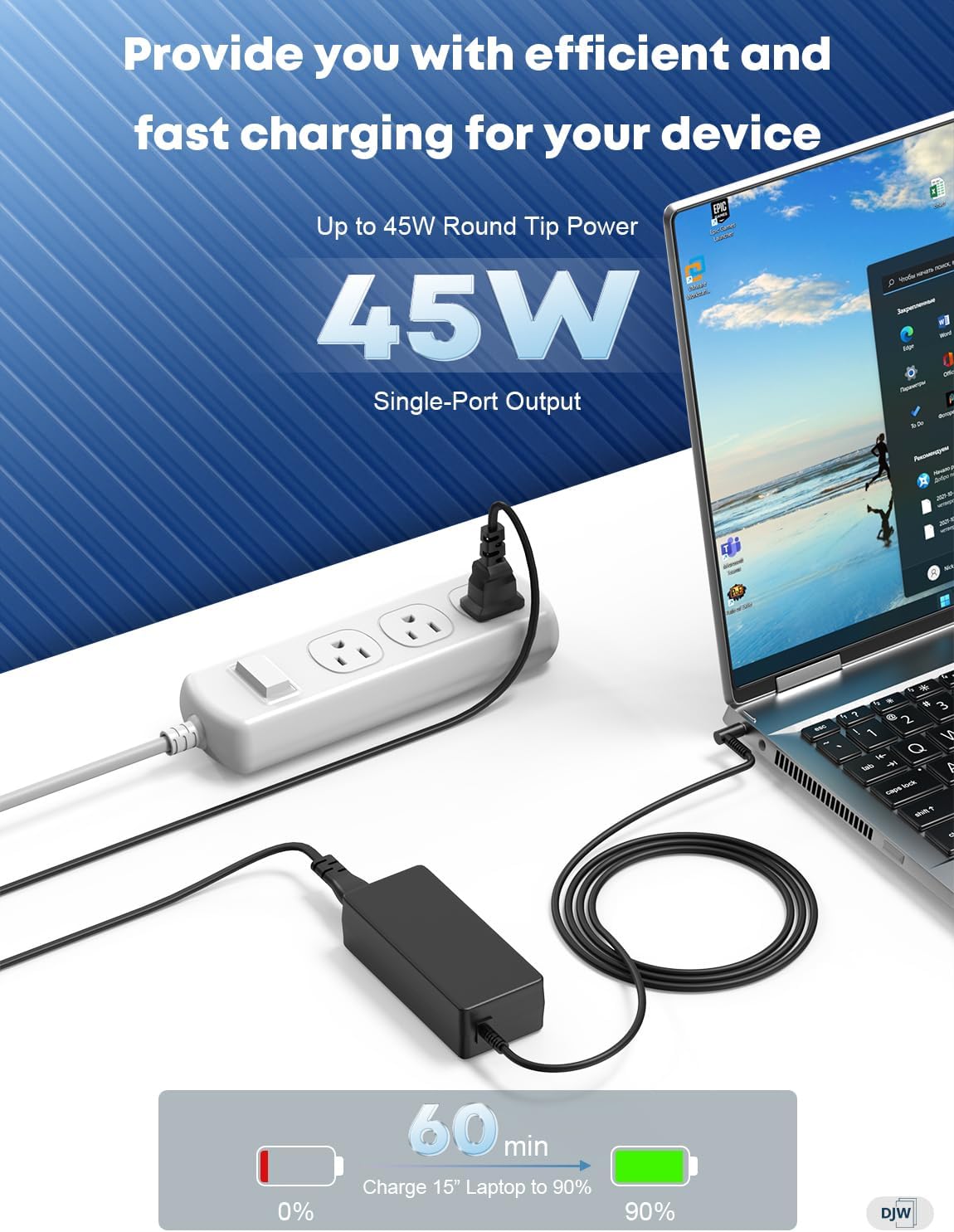 Cargador para portátil HP Stream 14 13 11, Pavilion x360 15, EliteB...