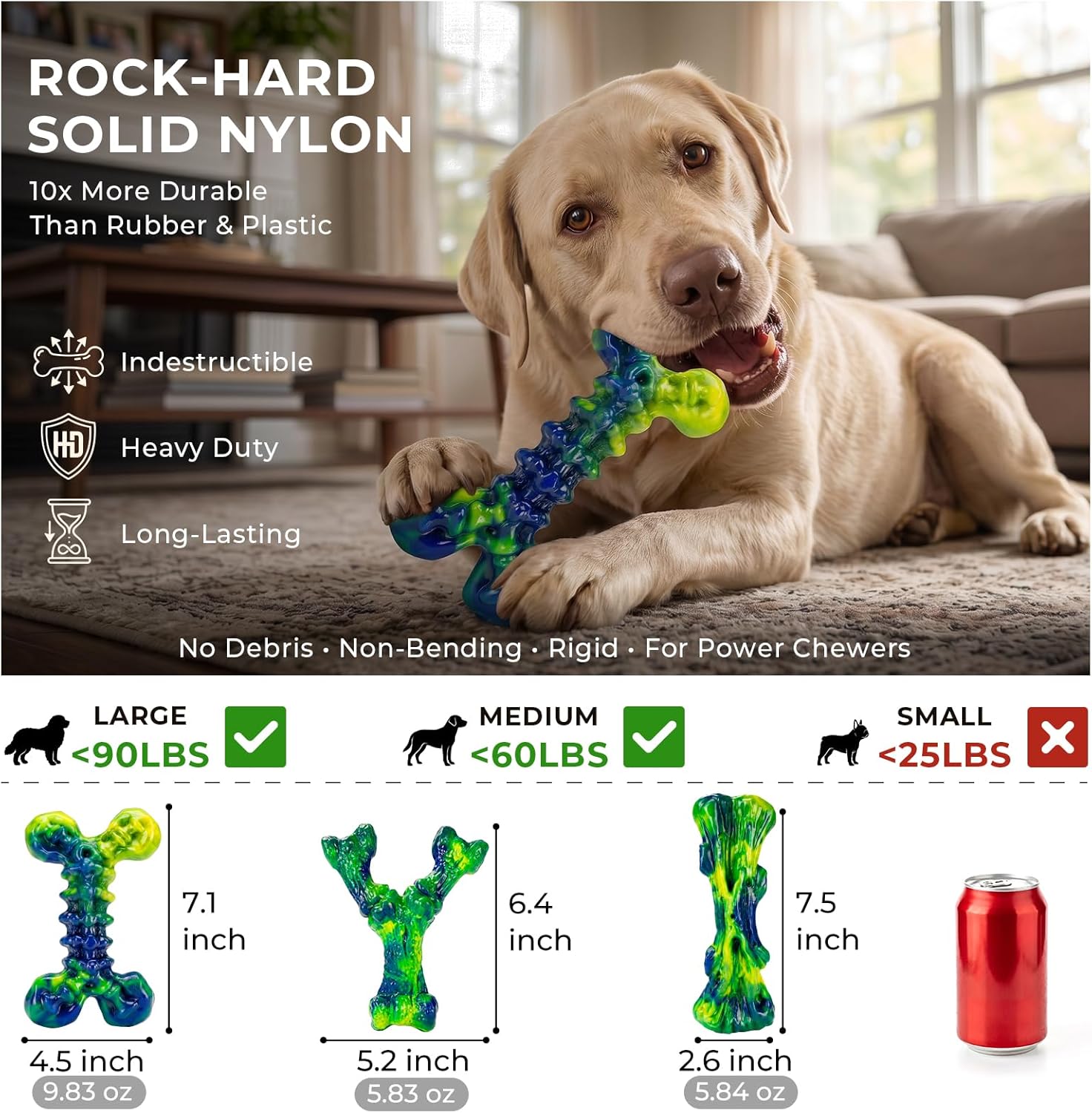 Kseroo Juguetes masticables indestructibles para perros para mastic...