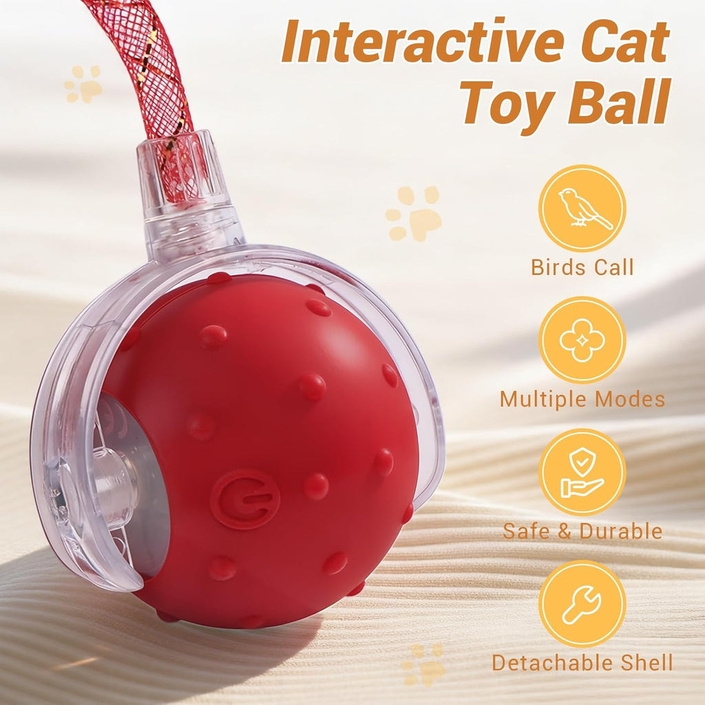 Juguete de Bola para Gatos Interactivo, Juguete Eléctrico Recargabl...