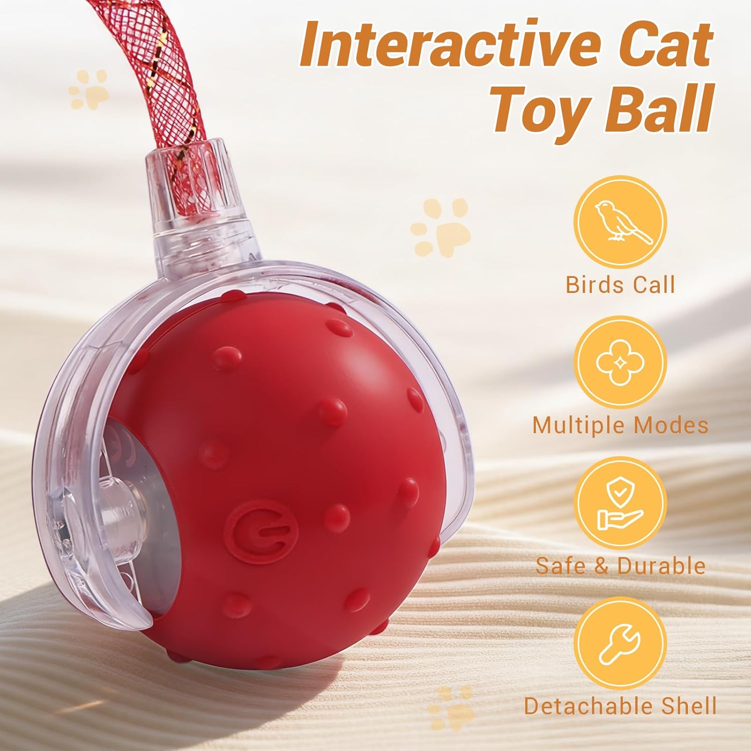 Juguete de Bola para Gatos Interactivo, Juguete Eléctrico Recargabl...