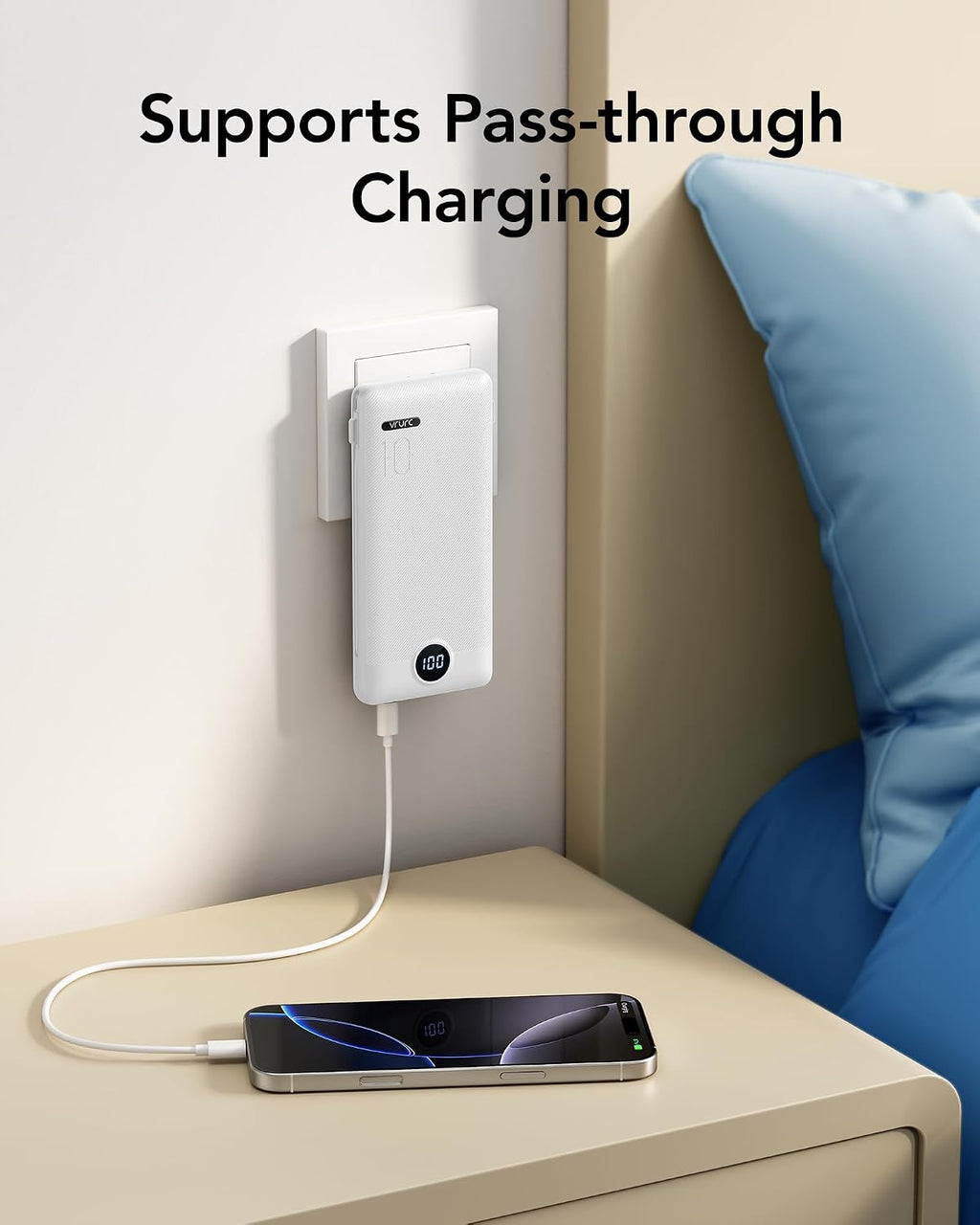 VRURC Cargador Portátil con Enchufe de Pared, 10000mAh Cargador Por...