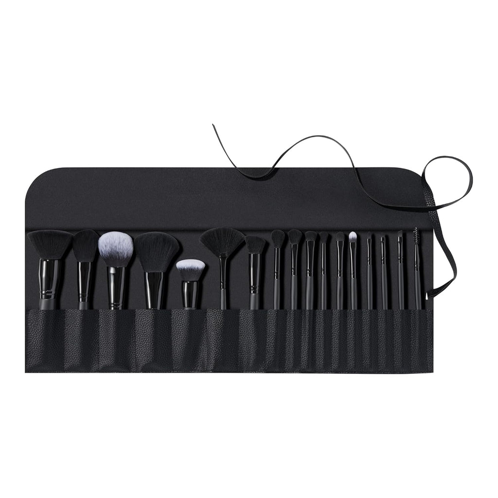 e.l.f. Ultimate - Juego de brochas de maquillaje y rollo de viaje,...