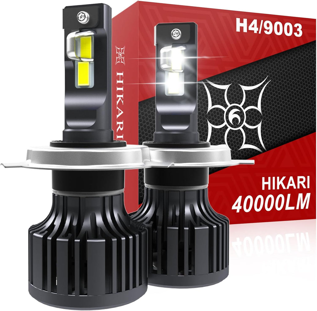HIKARI WINGS 2026 40000LM Bombillas LED H4 9003 de doble haz, 45W c...