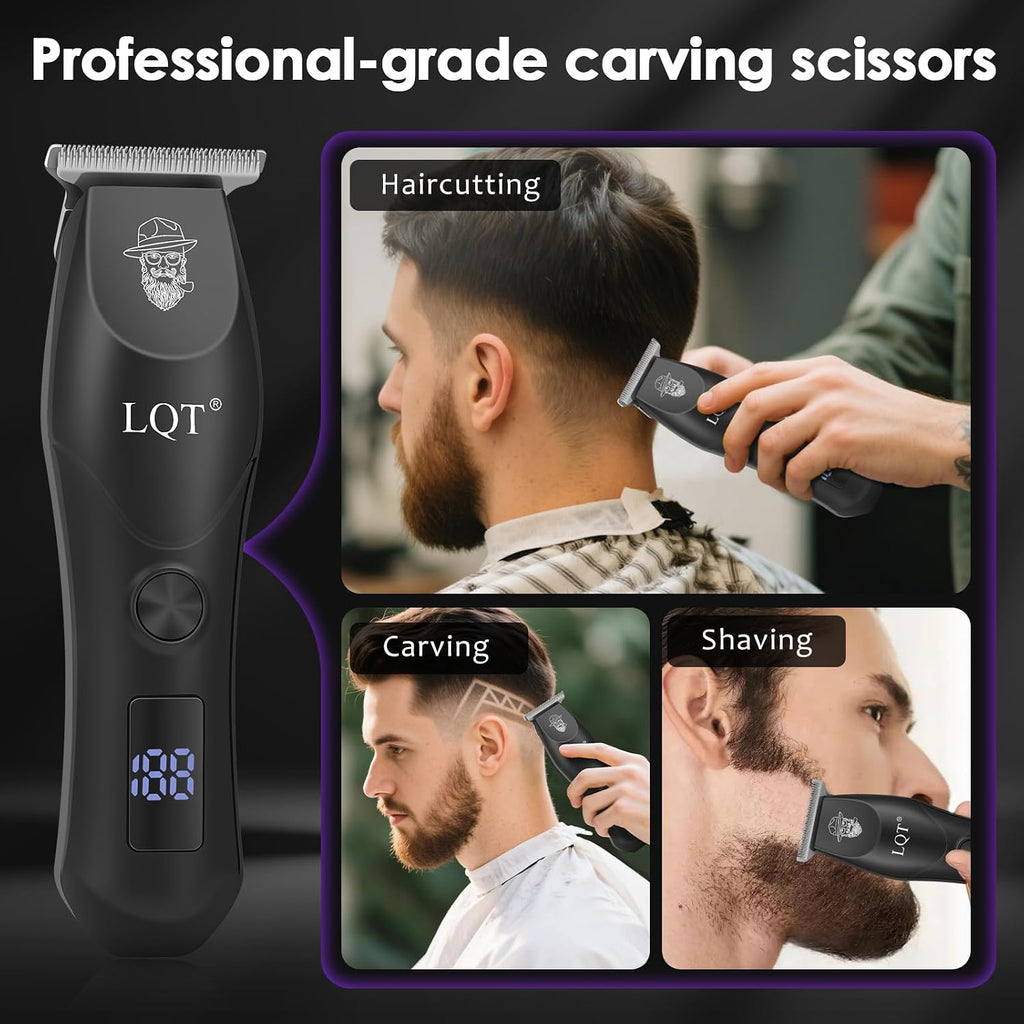 LQT Cortapelos profesional para hombres, modo dual inalámbrico y co...