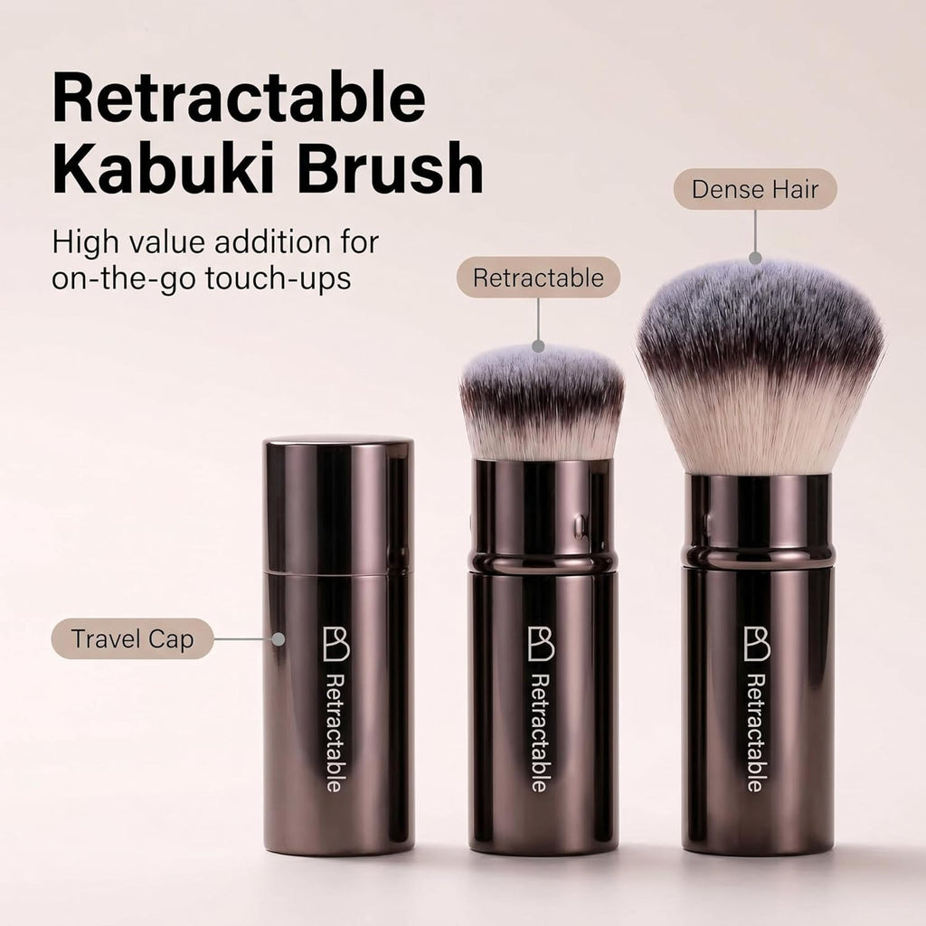 Brochas de maquillaje profesionales BS-MALL con estuche de viaje, p...