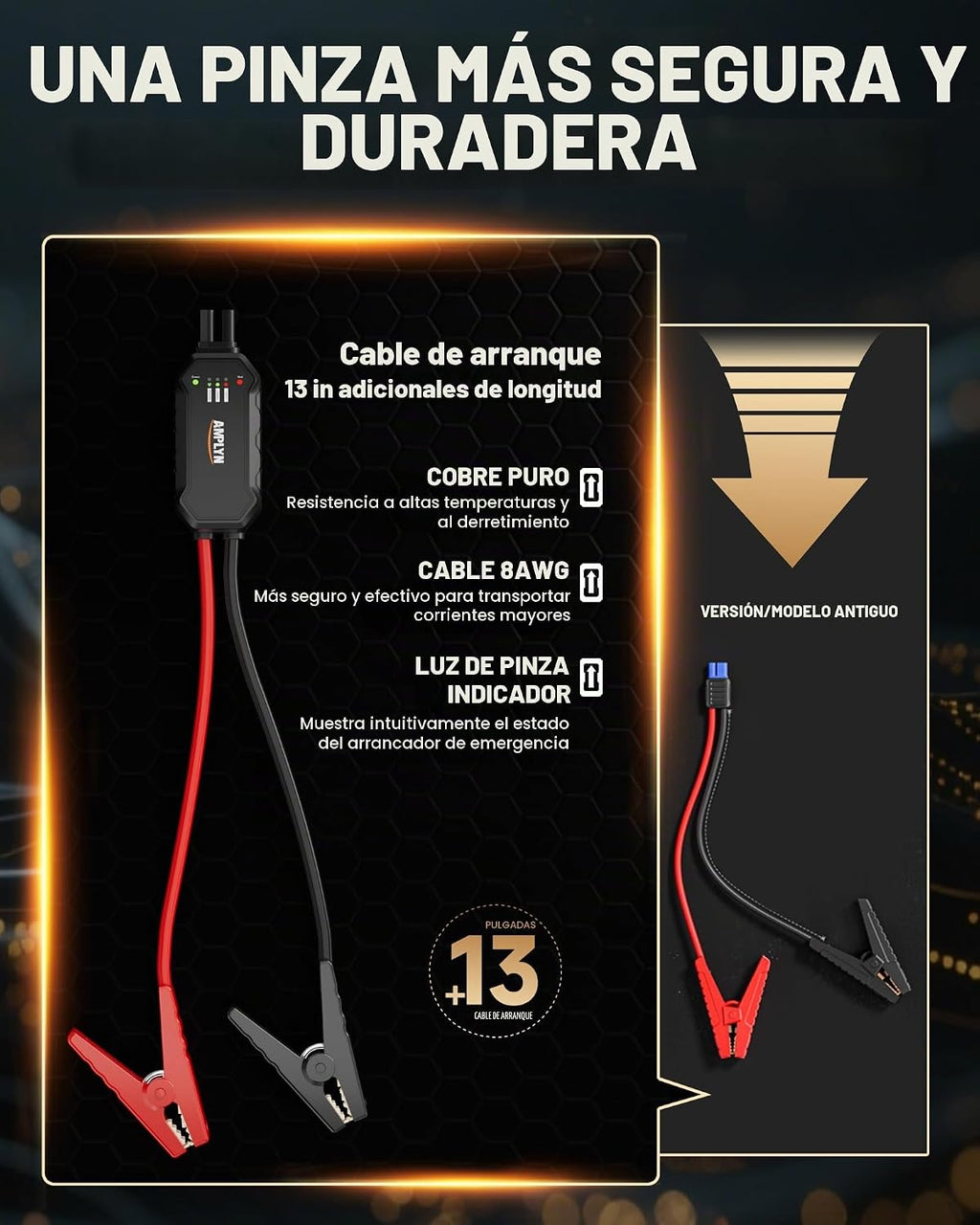 Arrancador de coche con cargador rápido de 65 W, batería de 24000 m...