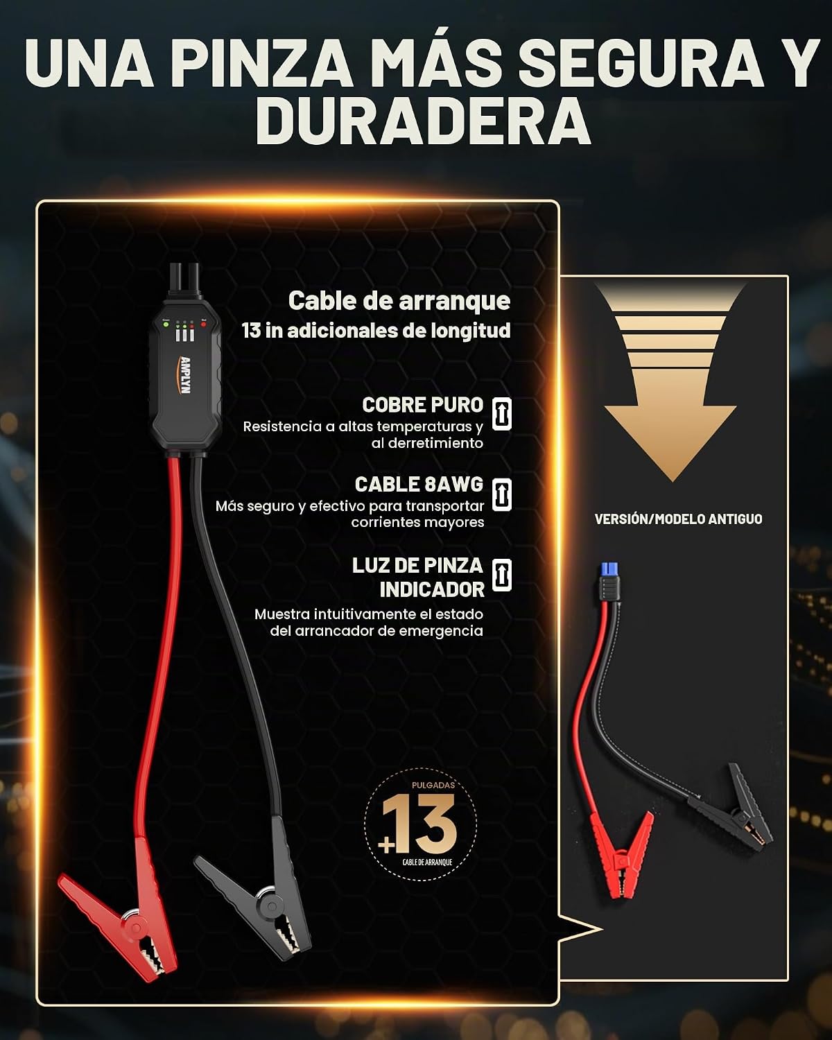 Arrancador de coche con cargador rápido de 65 W, batería de 24000 m...