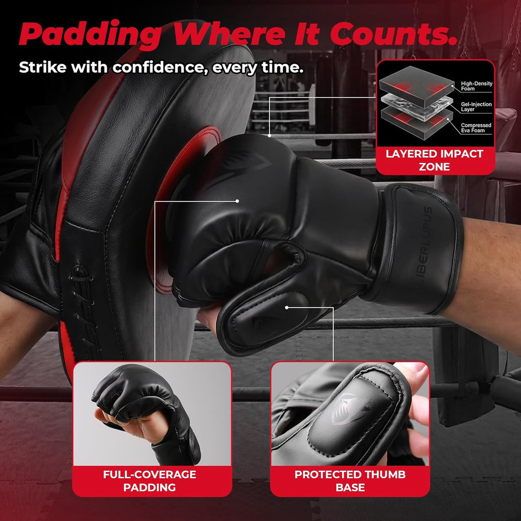 LIBERLUPUS Guantes de entrenamiento de MMA para hombres, guantes de...