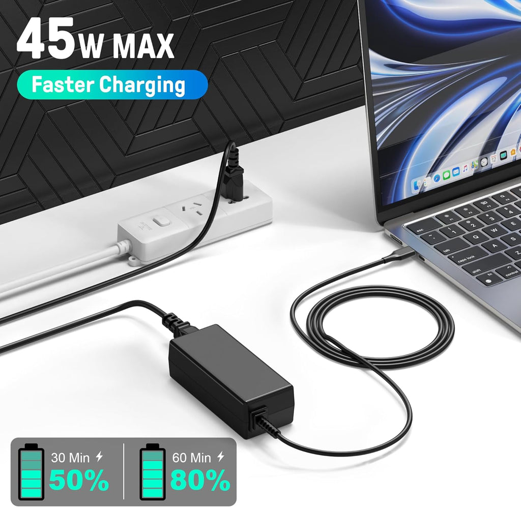 Cargador USB C para portátil de 45 W tipo C - Reemplazo para Acer,...
