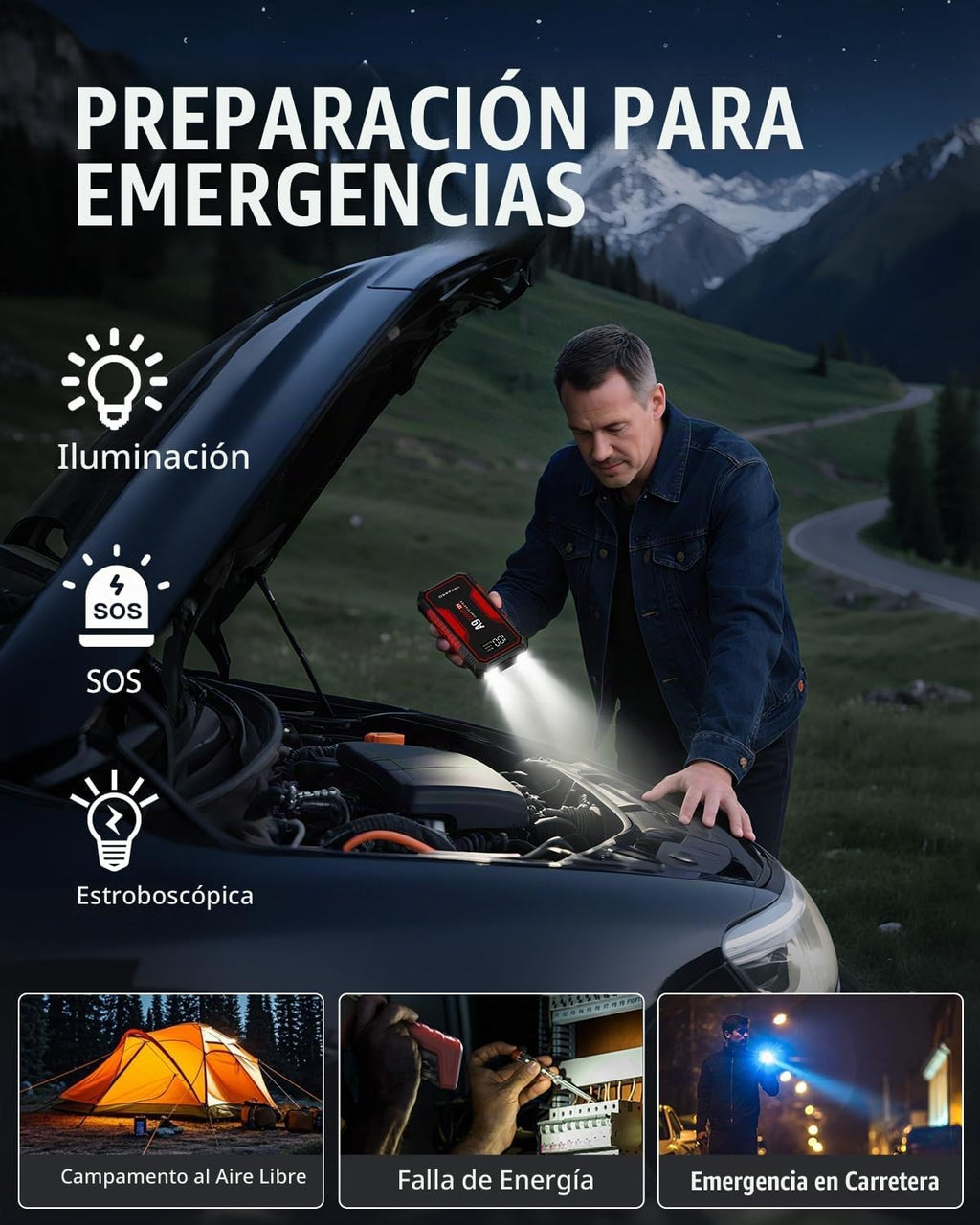 Arrancador de Batería 4000A, VACASSO A9 Arrancador de Batería Portá...