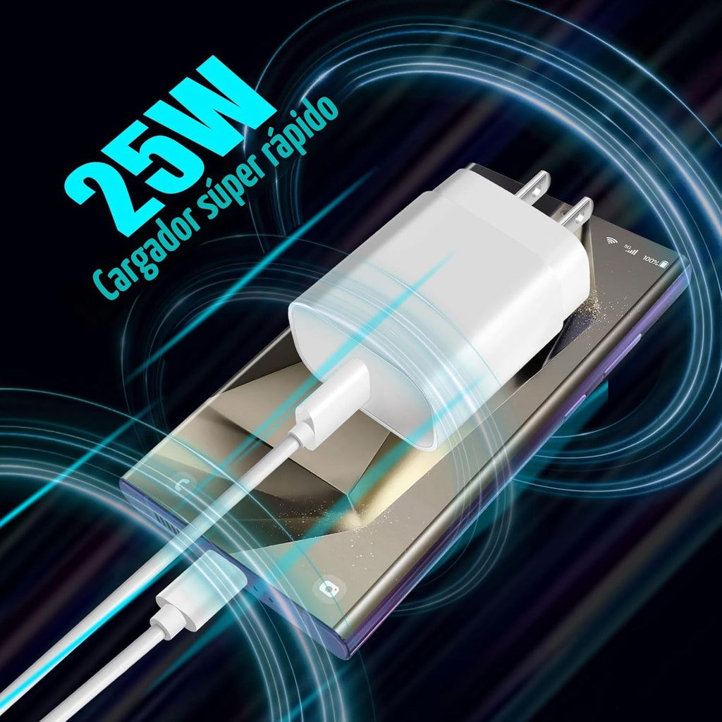 Samsung - Paquete de 2 cargadores rápidos USB C de 10 pies de largo...