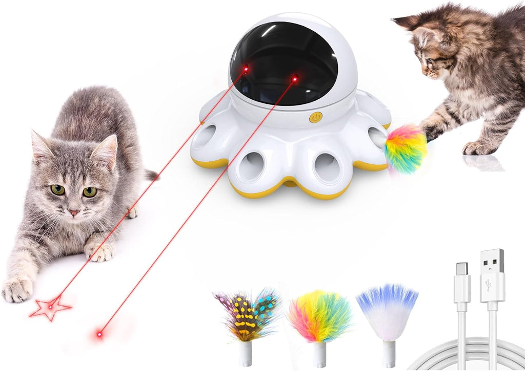 ORSDA Juguete Láser para Gatos, 2 en 1 Interactivo Automático Activ...