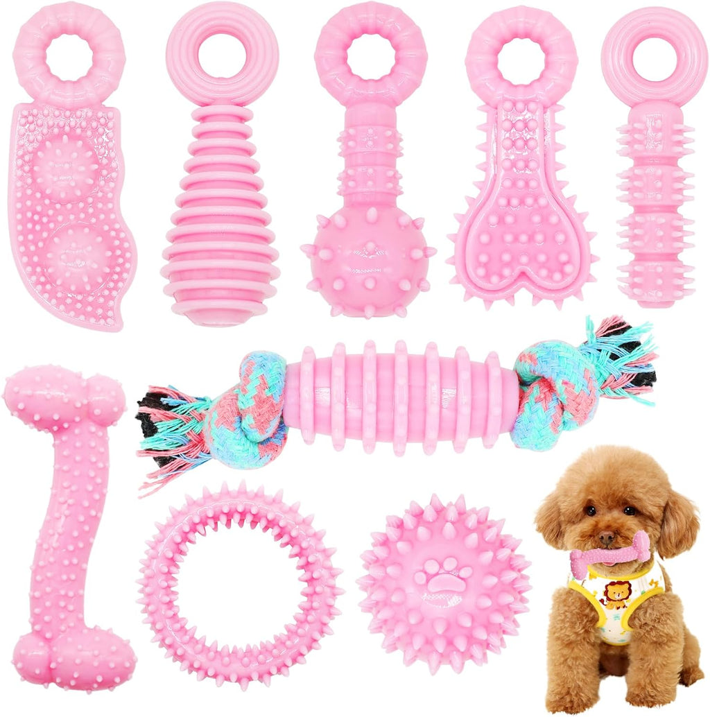 CGBD Juguetes para cachorros, paquete de 9 juguetes masticables par...