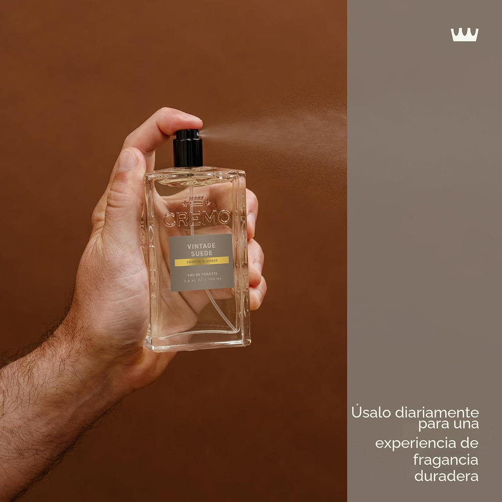 Cremo Colonia para hombres \u2013 Spray de colonia de gamuza vintag...