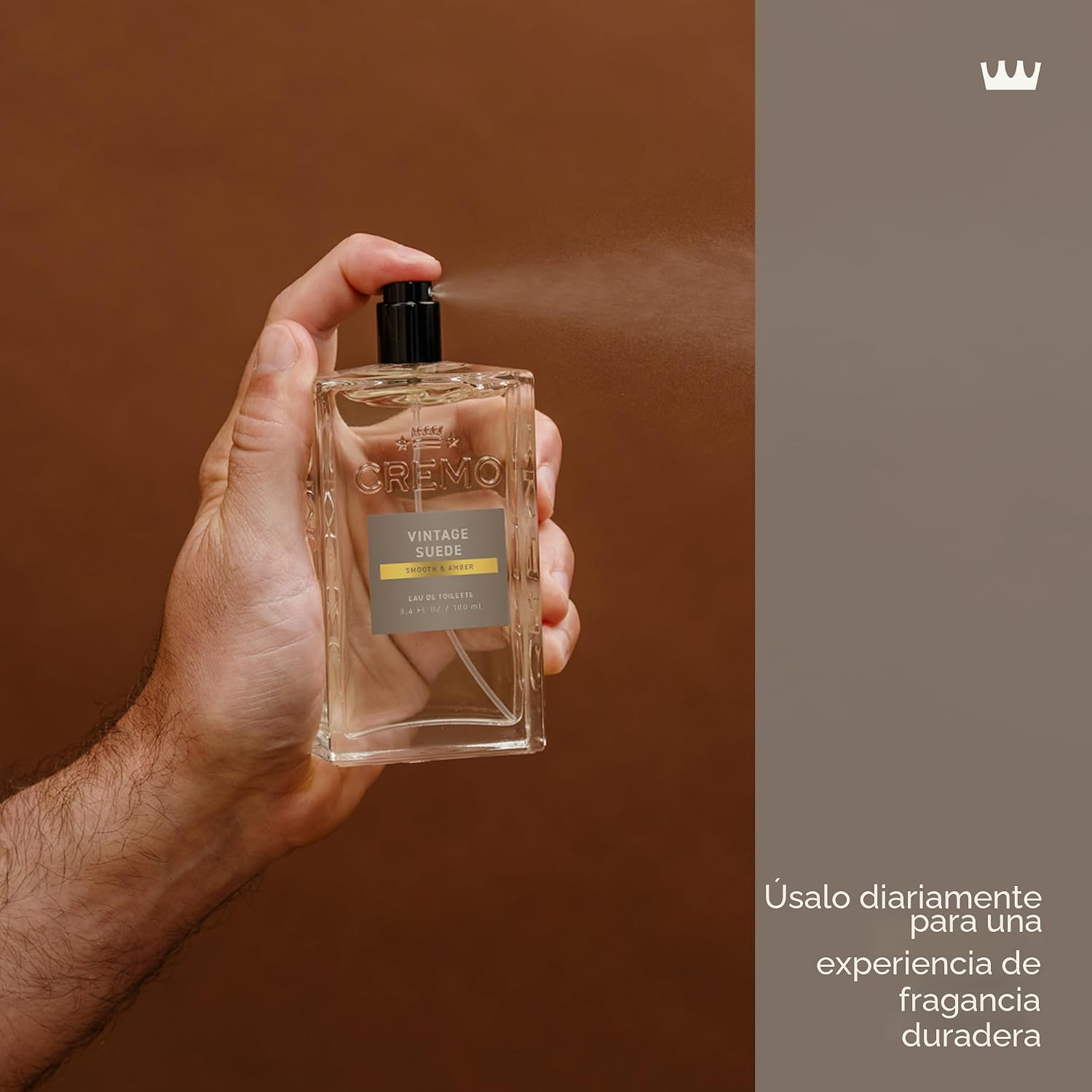 Cremo Colonia para hombres \u2013 Spray de colonia de gamuza vintag...