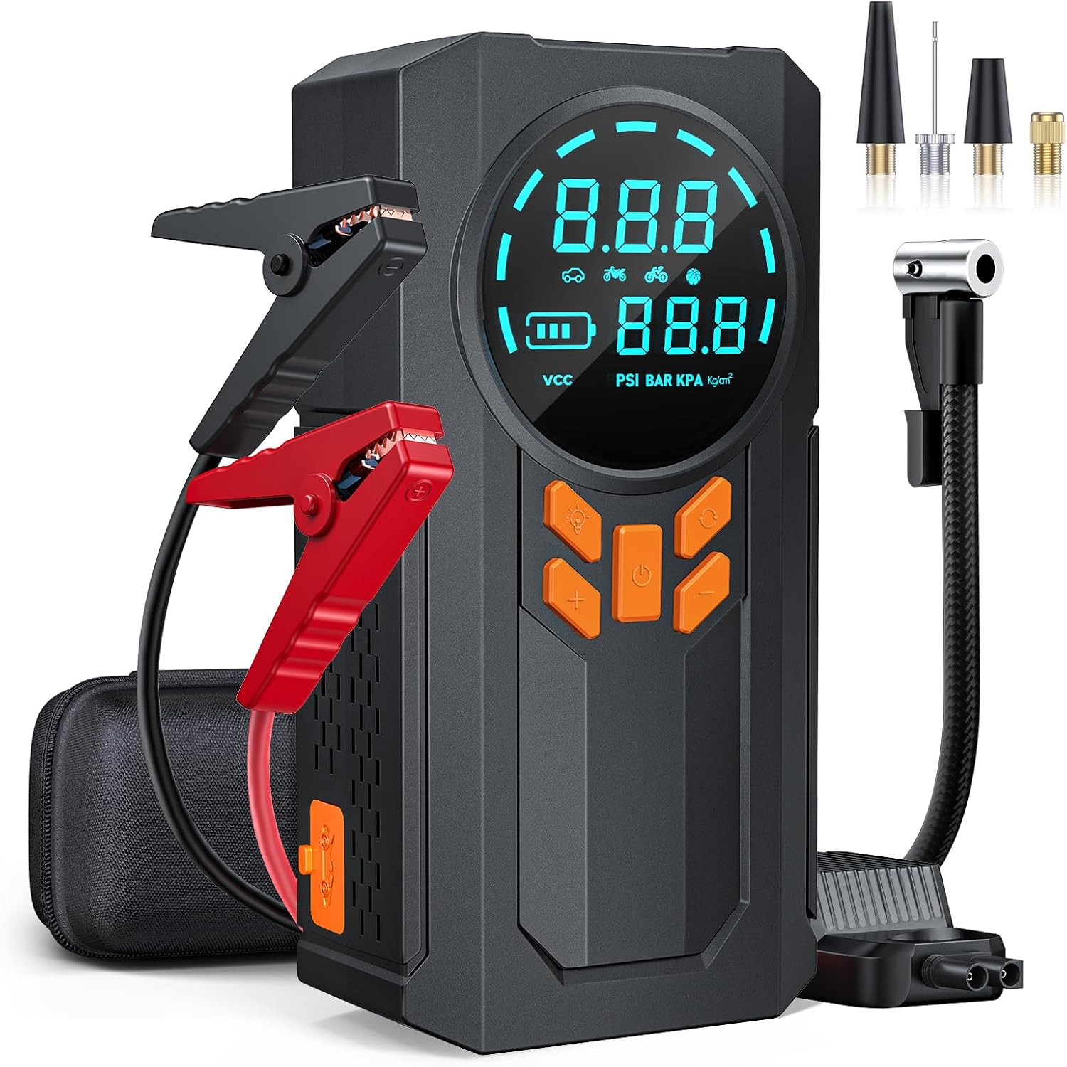 Arrancador con compresor de aire, batería de 5000 A 160 PSI portáti...