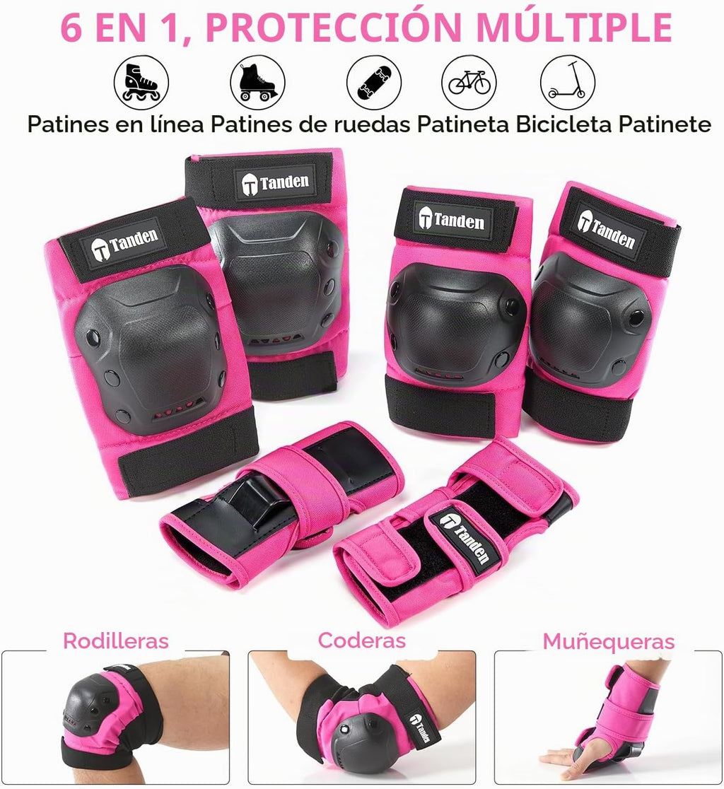 Tanden Equipo de Protección para Patineta, Juego de Almohadillas pa...