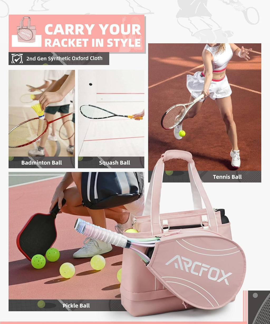 ARCFOX Bolsa de Tenis Tote para Mujer, Bolsas de Tenis Rosa 2 en 1...