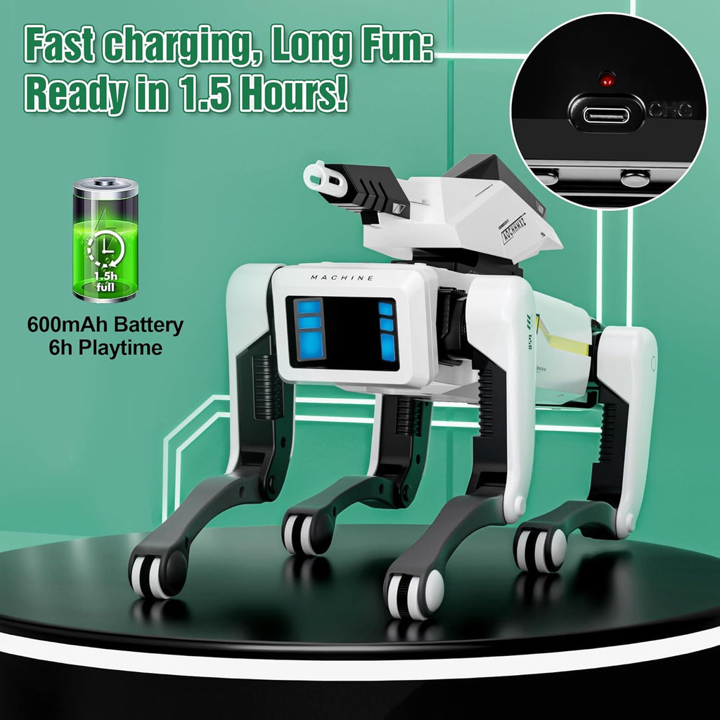 Dingdongwu Shoot Robot Dog - Mascota interactiva STEM con control d...