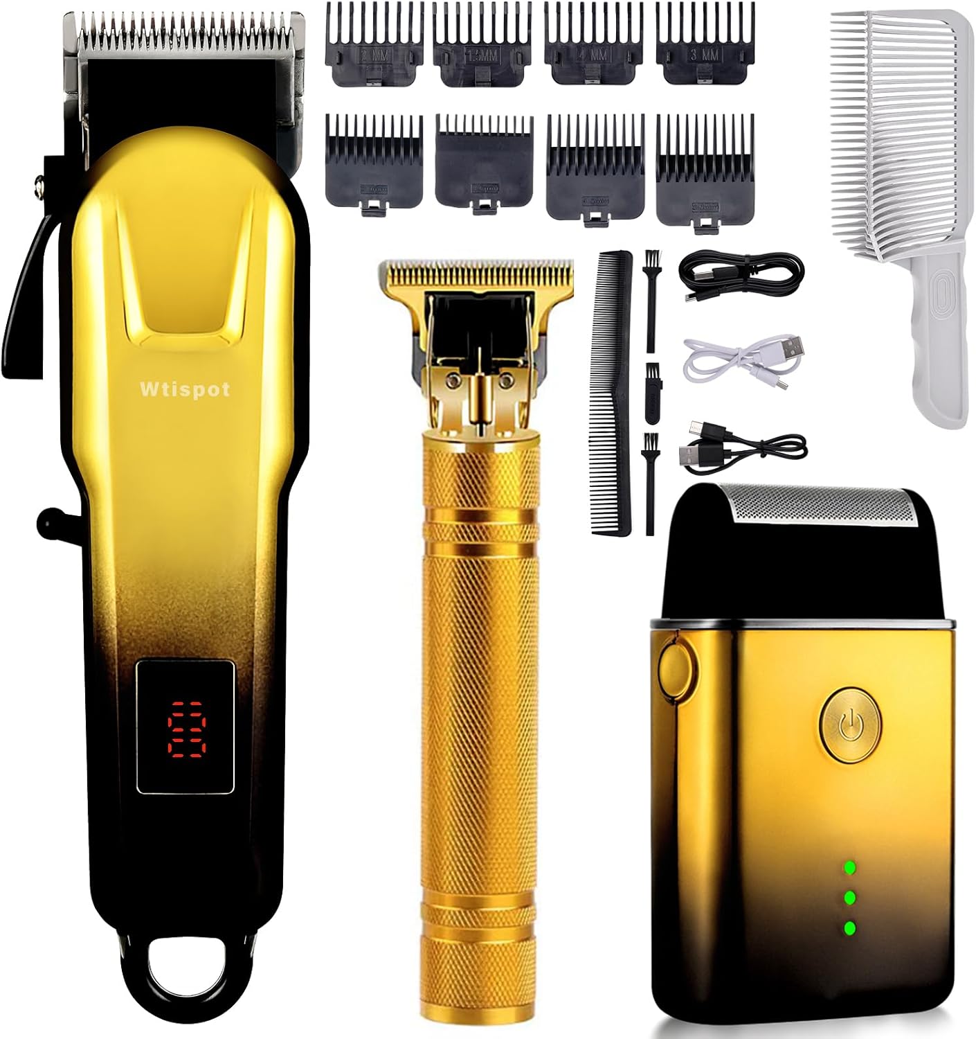 Juego de cortapelos para hombres, cortadora de cabello con pantalla...