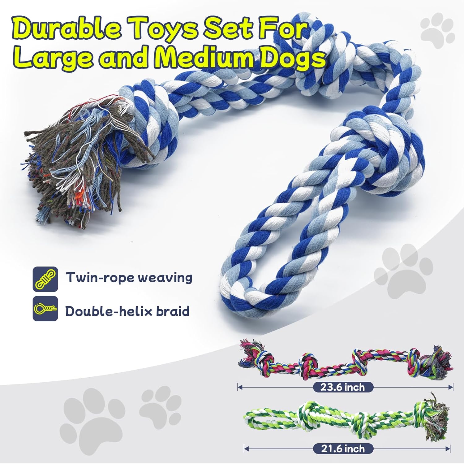 Rocfish [Paquete de 4] juguetes de cuerda para perros para masticad...