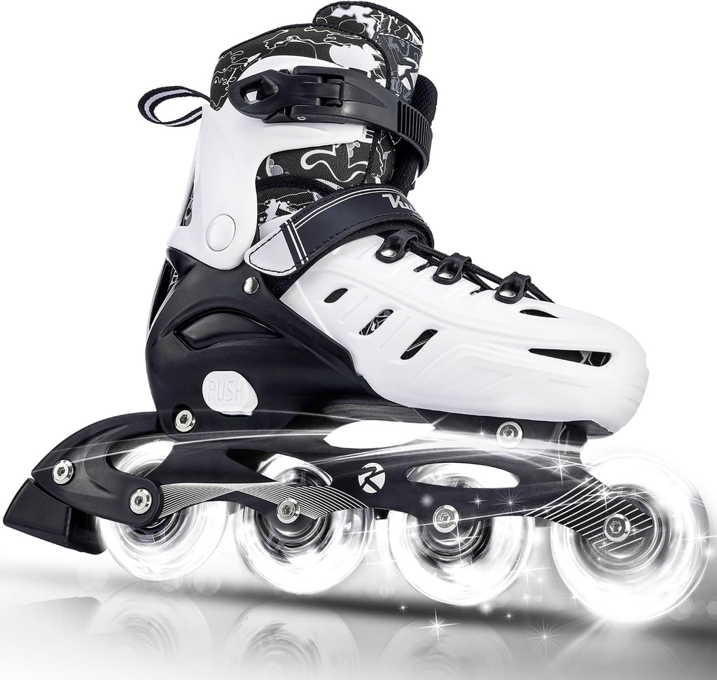 Kuxuan skates Patines en línea ajustables para niños, jóvenes y adu...