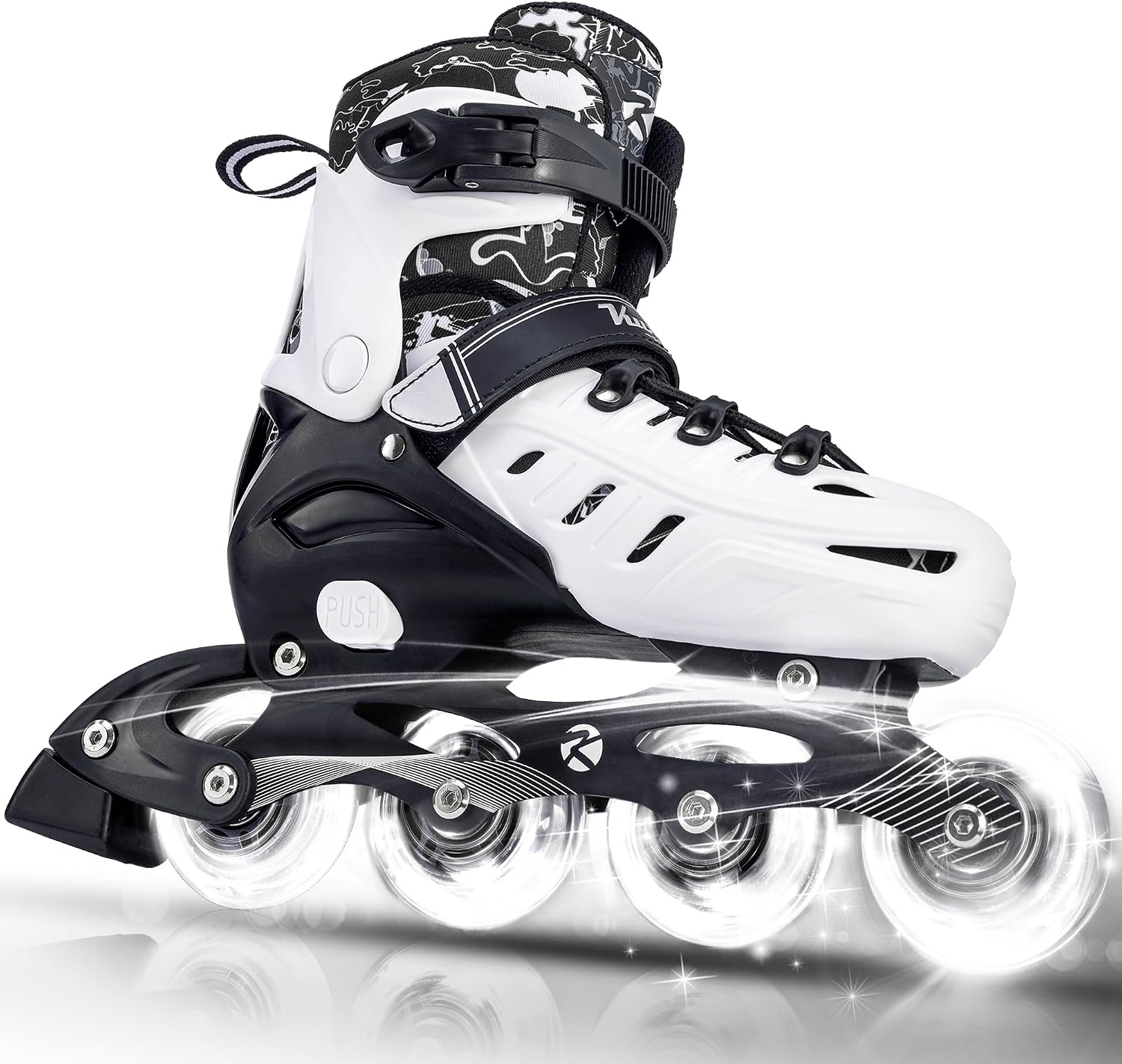 Kuxuan skates Patines en línea ajustables para niños, jóvenes y adu...