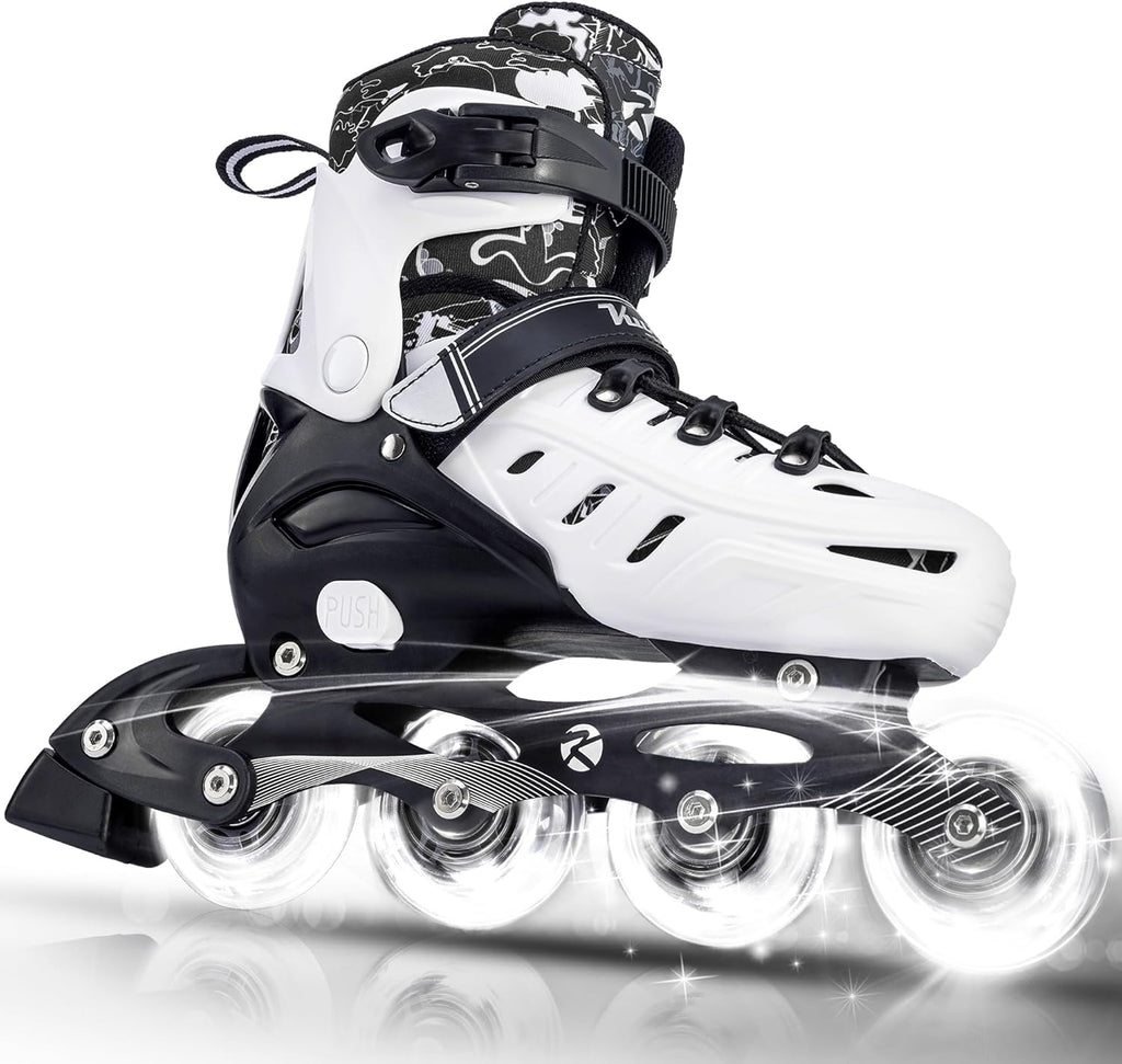 Kuxuan skates Patines en línea ajustables para niños, jóvenes y adu...