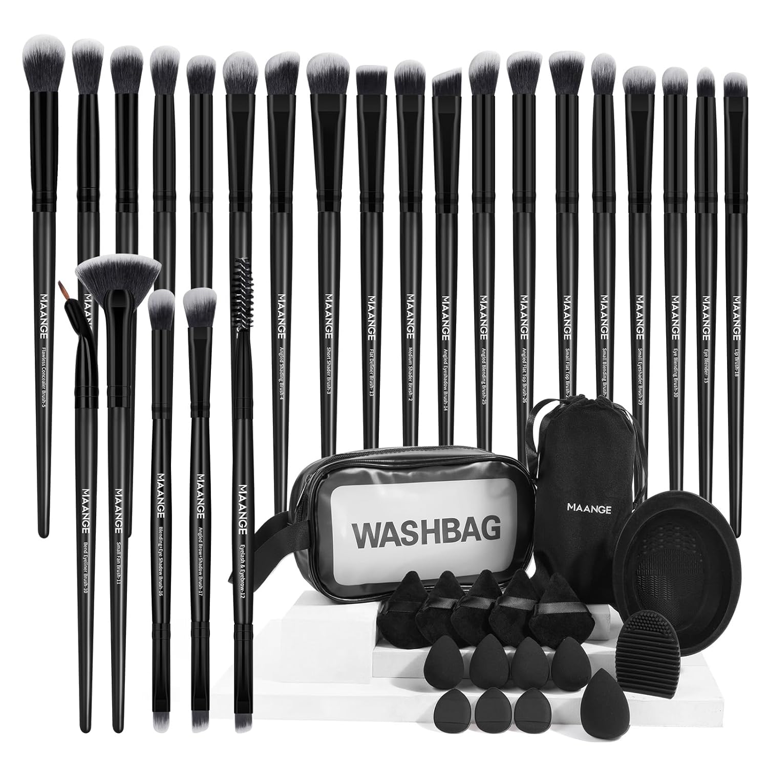 MAANGE Juego de 41 brochas de maquillaje de alta calidad, sintética...