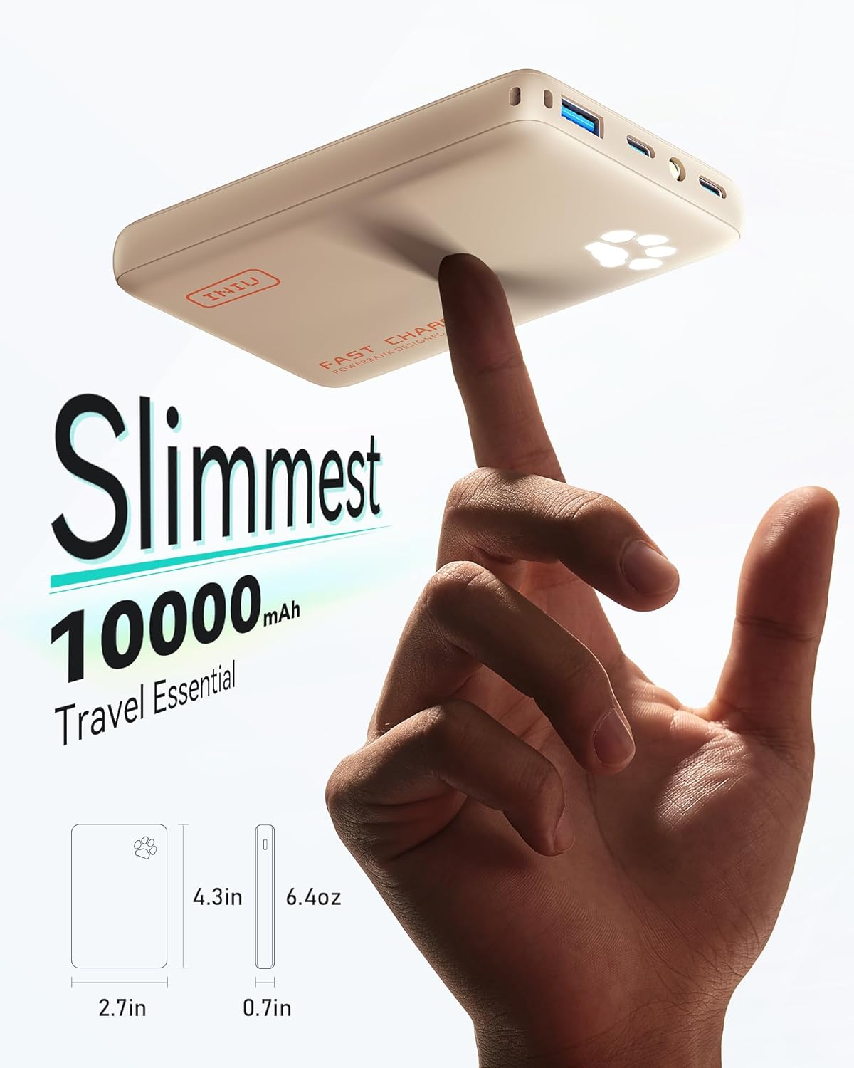 INIU Cargador portátil, Batería externa ultra delgada de 10000 mAh...