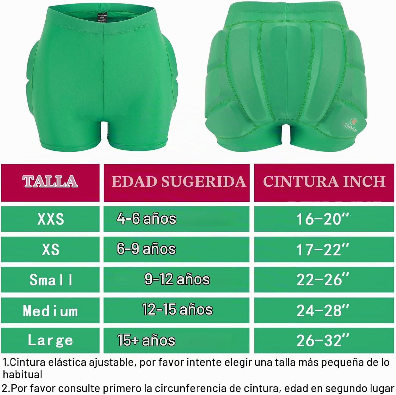Kids Hip Butt Protection Pads Shorts, Youth Child 3D Tailbone Prote...