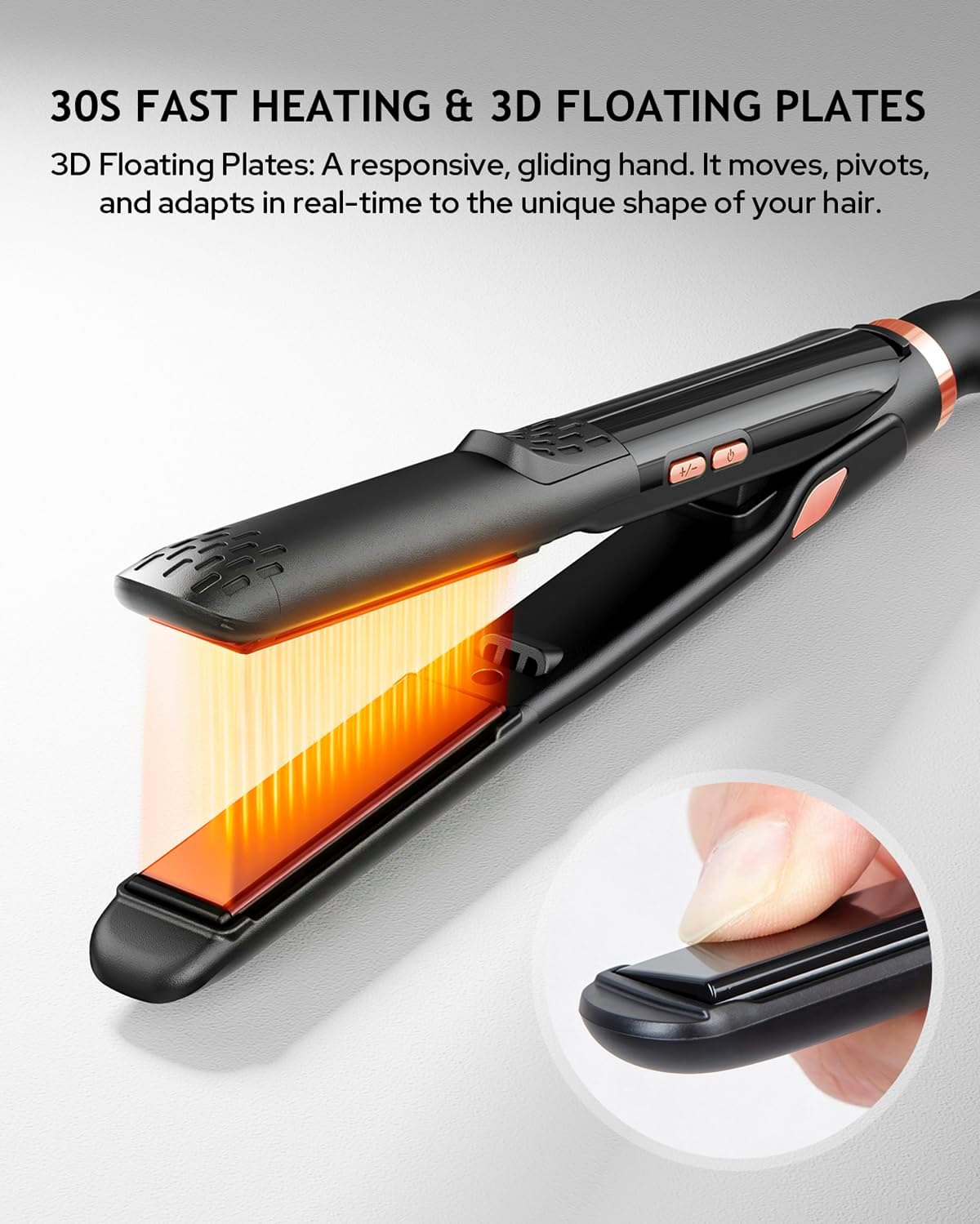Mini plancha plana de 0.5 pulgadas, temperatura ajustable, mini pla...