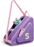 Yzryth Bolsa de patinaje con inicial personalizada para niñas y muj...