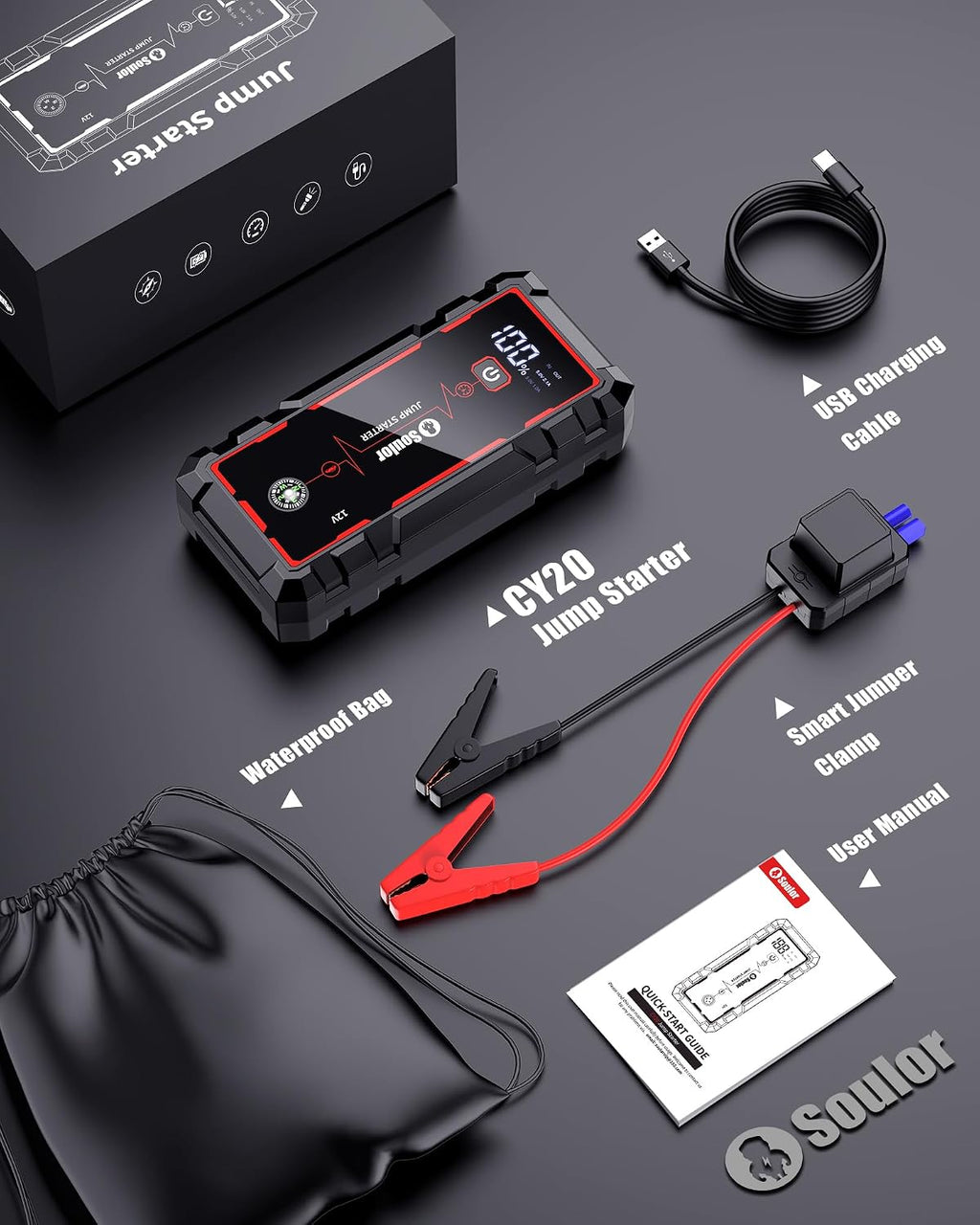 Jump Starter Battery Jumper Starter Portable Jump Box para batería...
