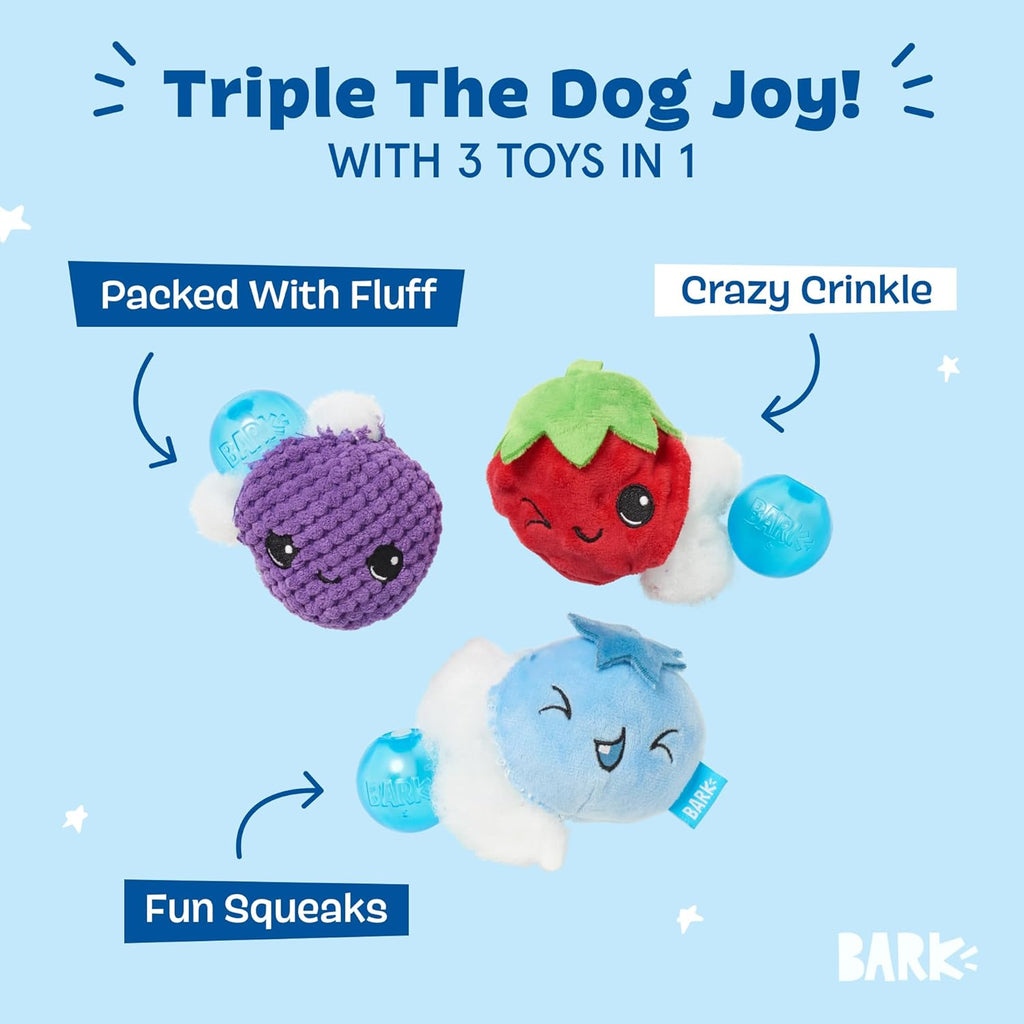 Barkbox Wild Berry Bunch - Juguete multiparte para perros y cachorr...