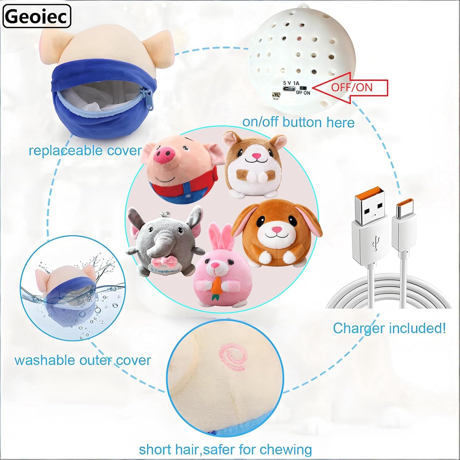 Juguetes interactivos para perros, juguete de peluche activo para m...