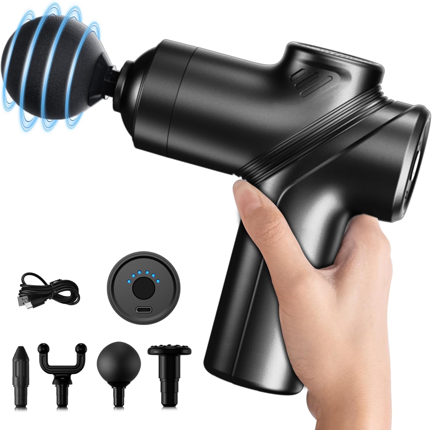 LEERCON Pistola de masaje de tejido profundo portátil, mini masajea...