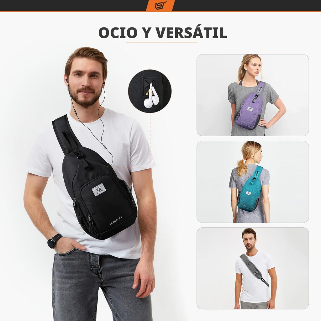 SKYSPER - Mochila cruzada con bloqueo RFID, mochila de bandolera, m...