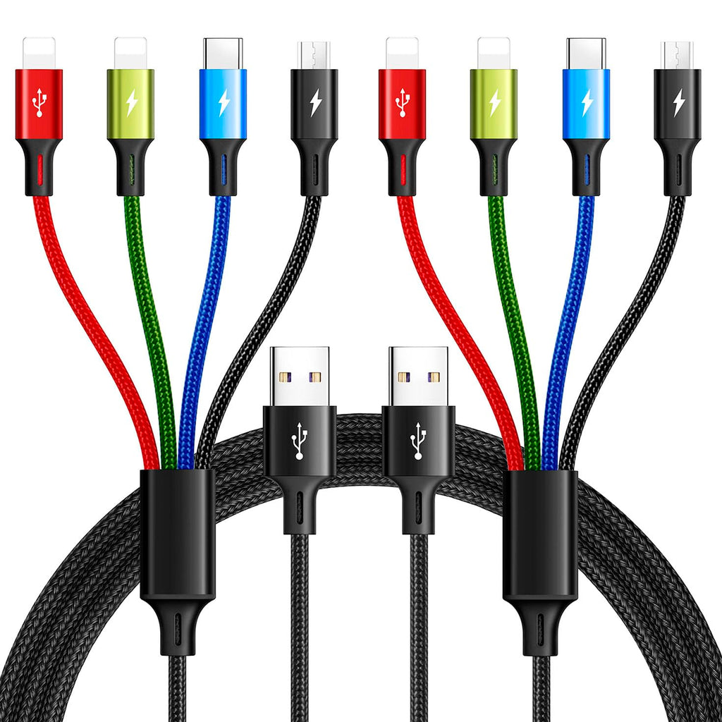 Cable de carga múltiple 3.5A Cable de cargador múltiple trenzado 4...