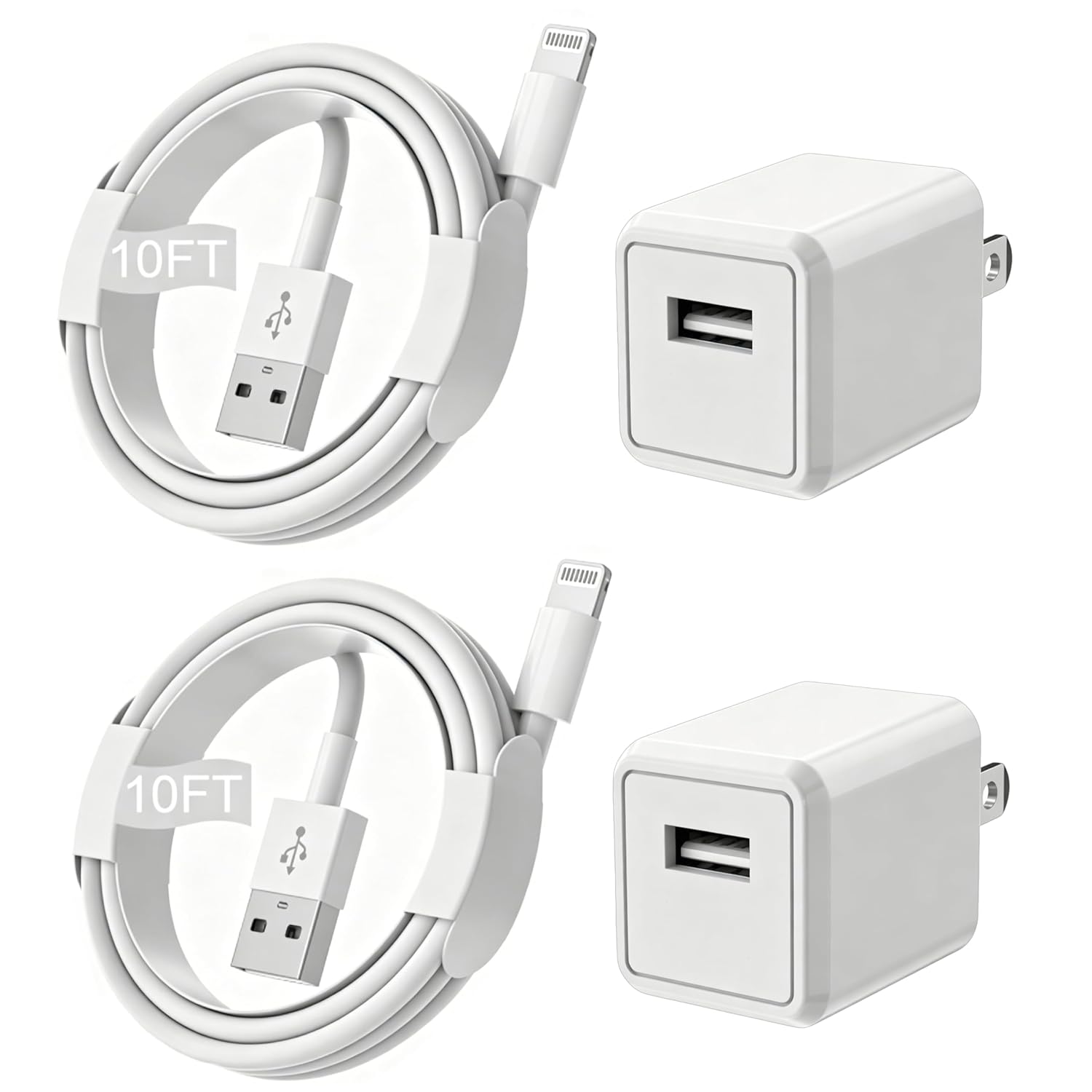 Cargador para iPhone, extra largo, paquete de 2 cables Lightning de...