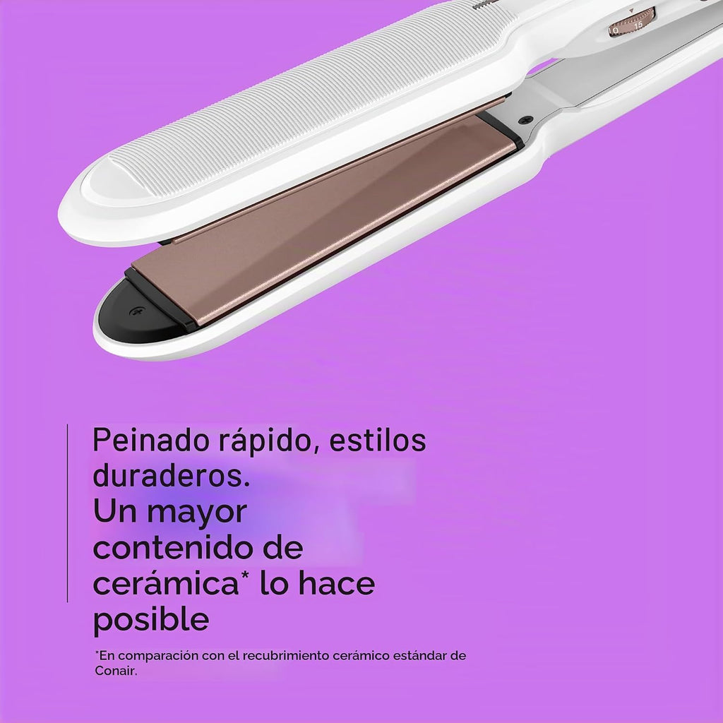 Conair - Plancha de cerámica doble, plancha plana de 1½ pulgadas, 5...
