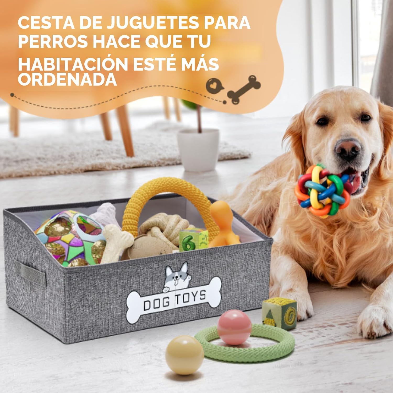 Mutiearo Cesta de juguetes para perros, especialmente diseñada para...