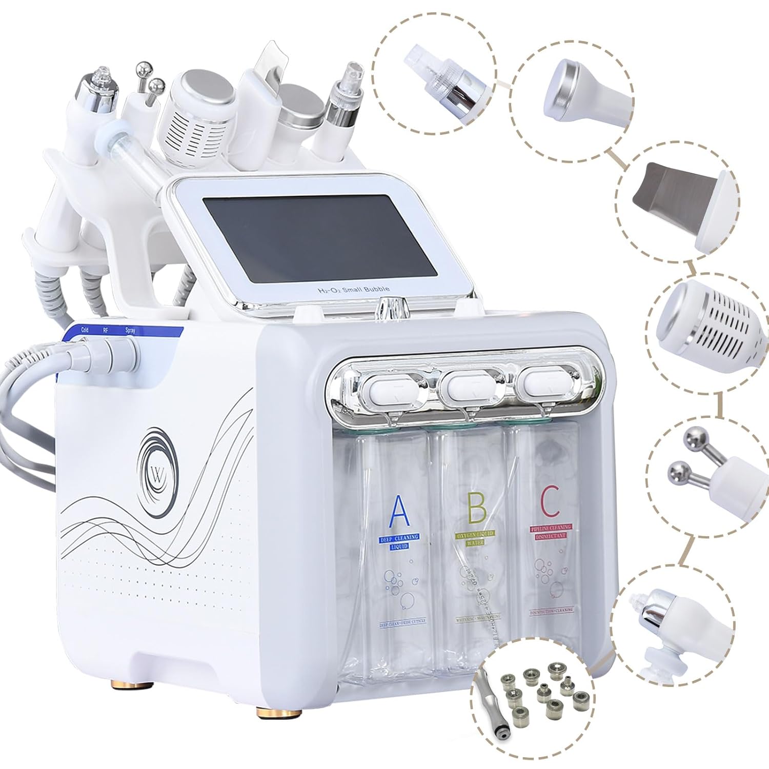 Máquina facial 7 del oxígeno del hidrógeno en una máquina de Microd...