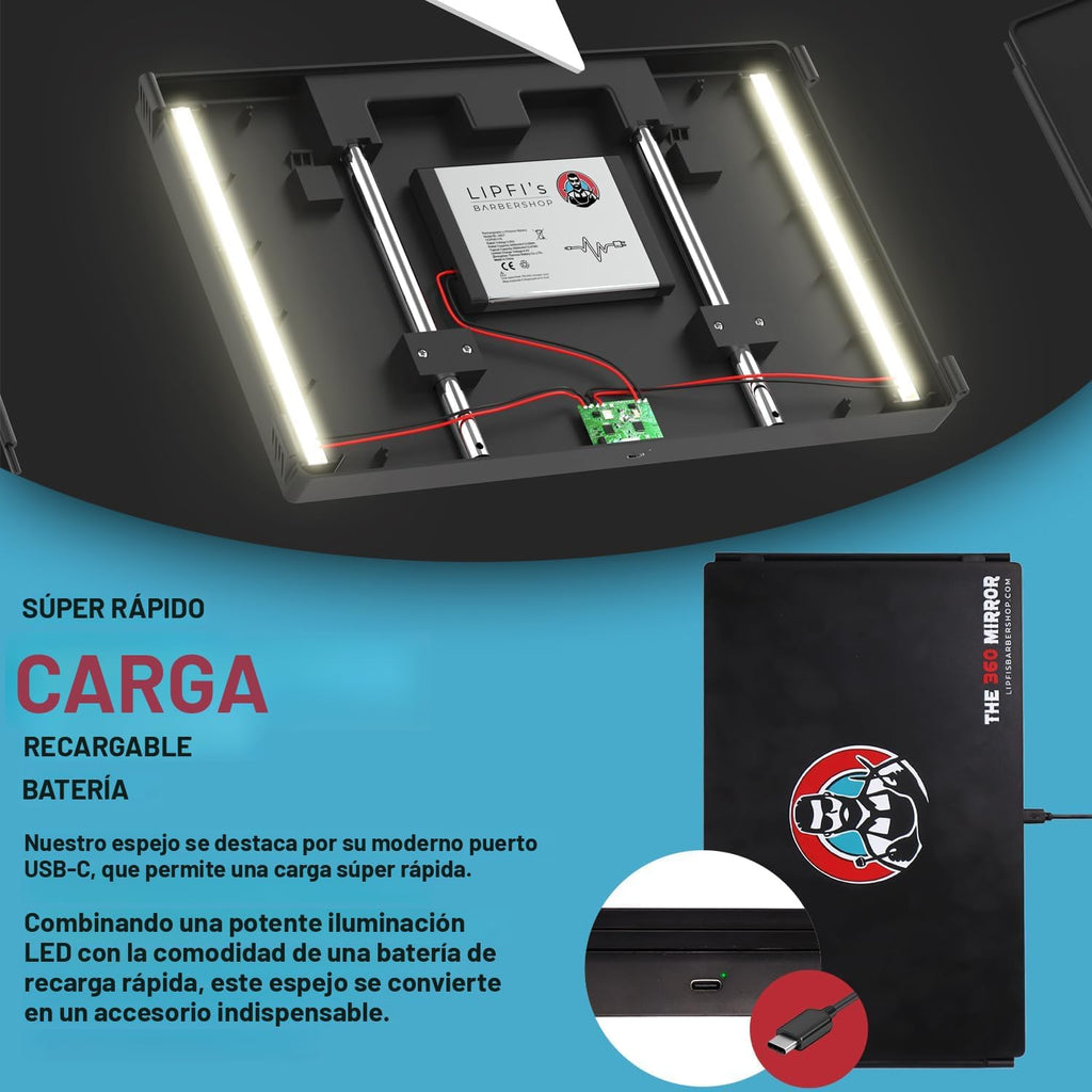 Espejo 360 \u2013 Espejo de 3 vías para cortarse el cabello uno mis...