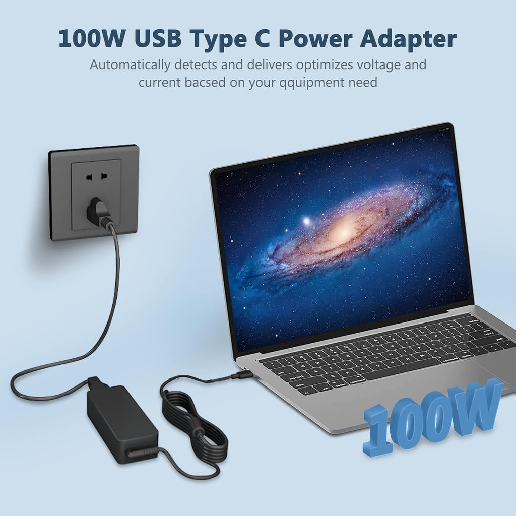 Cargador USB C para laptop, 100 W CA de repuesto para Lenovo, Think...