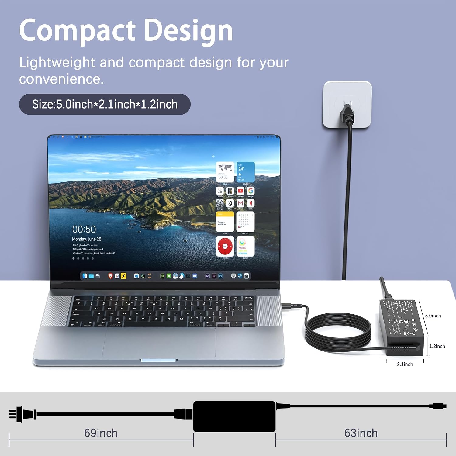 WENYAA Cargador USB C de 100 W, adaptador de corriente universal co...
