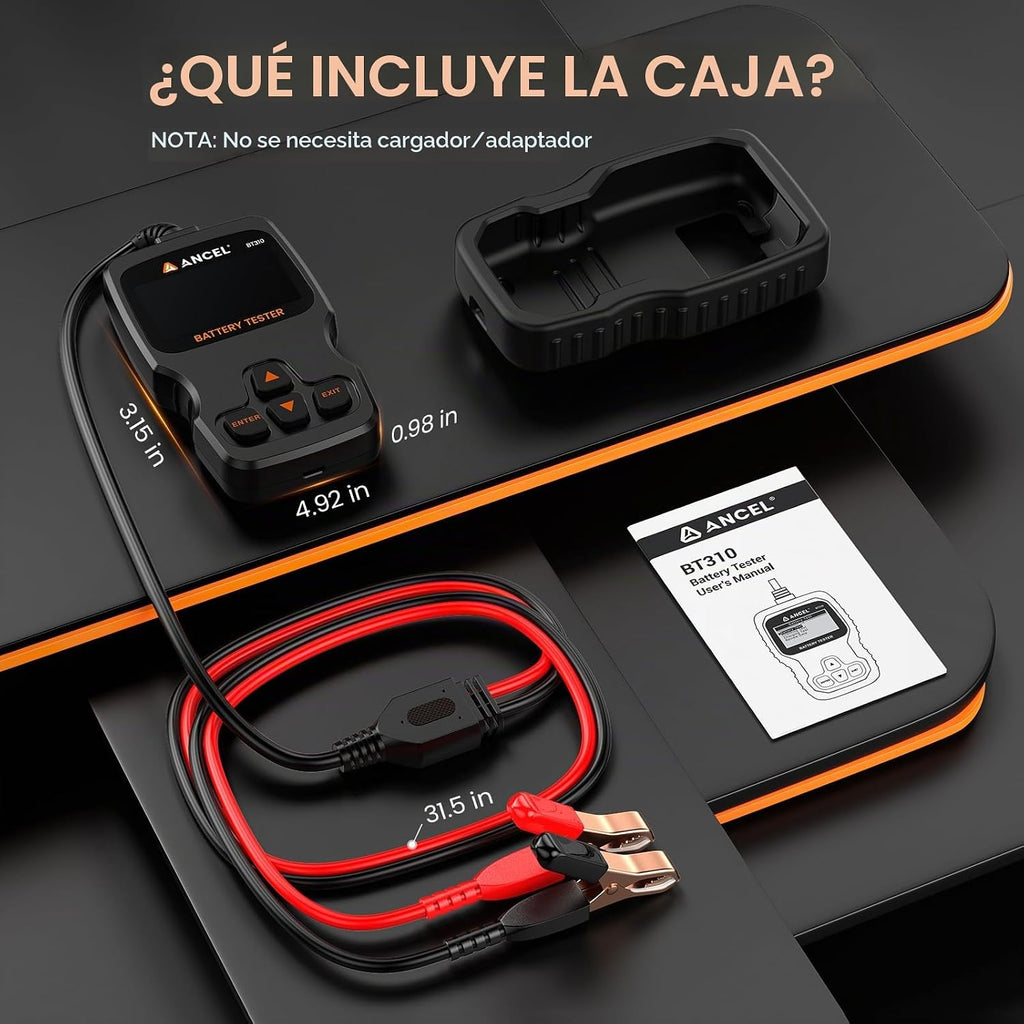 ANCEL BT310 - Probador de batería de coche de 12 V 24 V, probador d...