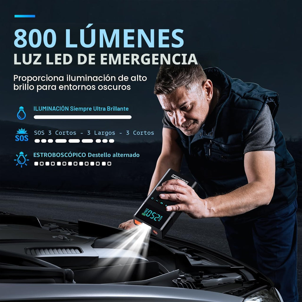 CZKBG Arrancador de batería portátil para automóvil de 10 en 1 con...