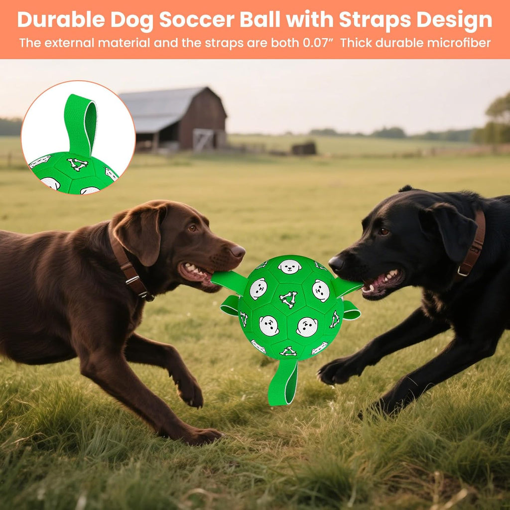 WYNTRIUM Pelota de fútbol de juguete para perros con pestañas de ag...