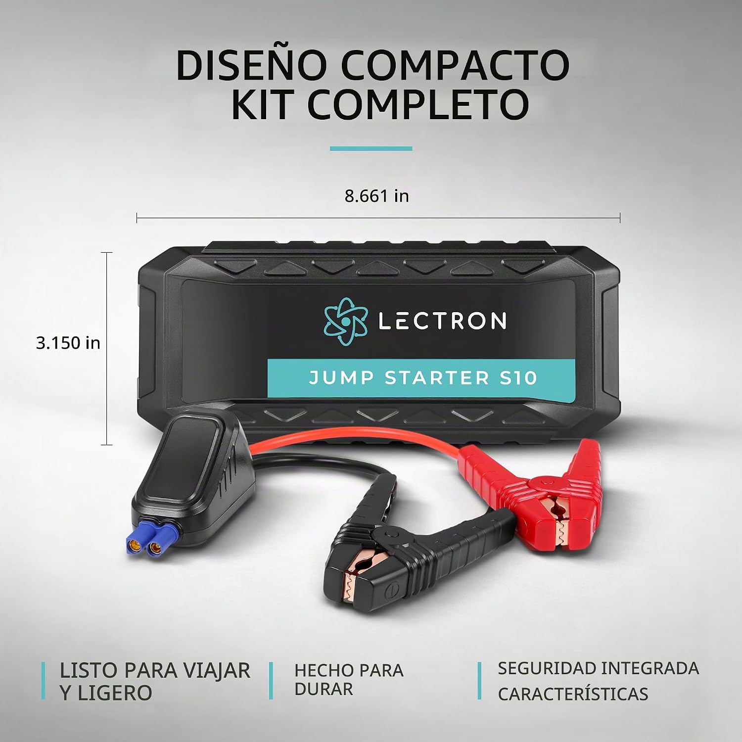 Lectron Arrancador de batería de automóvil de 4000 A, paquete de re...